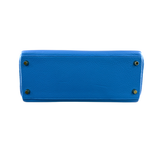 Hermès Blue Kelly 28 Togo Leather Bag with Gold Hardware