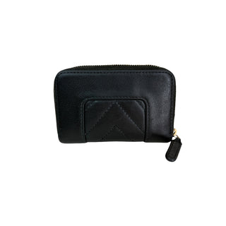 Chanel Black Mademoiselle Quilted Leather Zip Coin Purse Gold Hardware