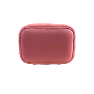 Chanel Coral Pink Quilted Leather Mini Vanity Case with Gold-Tone Hardware