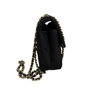 Chanel Black Square Quilted Flap Shoulder Bag with Gold-Tone Hardware
