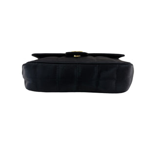 Chanel Black Square Quilted Flap Shoulder Bag with Gold-Tone Hardware