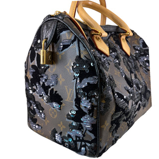 Louis Vuitton Fleur de Jais Monogram Canvas Speedy 30 Satchel