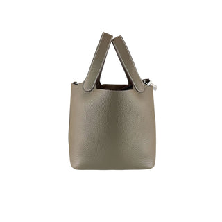 Hermès Grey Picotin Lock Bag Taurillon Clemence Leather Palladium Hardware