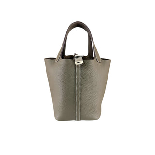 Hermès Grey Picotin Lock Bag Taurillon Clemence Leather Palladium Hardware