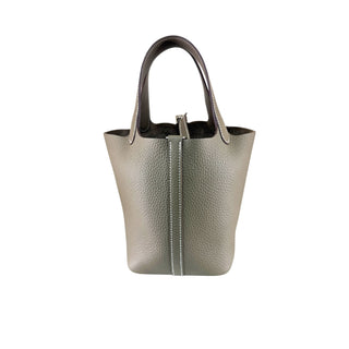 Hermès Grey Picotin Lock Bag Taurillon Clemence Leather Palladium Hardware