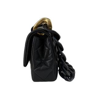 Chanel Black Caviar Quilted Small Funky Match Flap Bag Gold-Tone Hardware