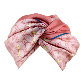 Gucci Pink GG Monogram Silk Headscarf