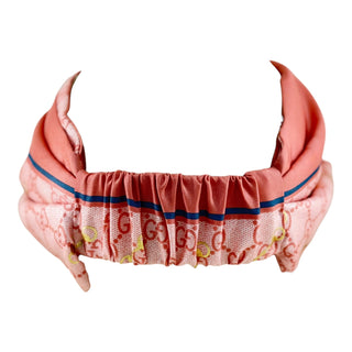 Gucci Pink GG Monogram Silk Headscarf