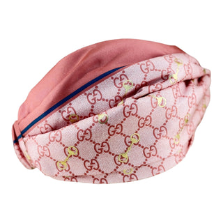 Gucci Pink GG Monogram Silk Headscarf