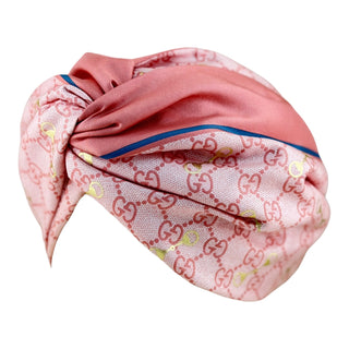 Gucci Pink GG Monogram Silk Headscarf