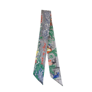 Hermès City of Light Vert Gris Multicolour Silk Twilly Scarf