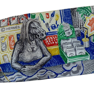 Hermès City of Light Vert Gris Multicolour Silk Twilly Scarf