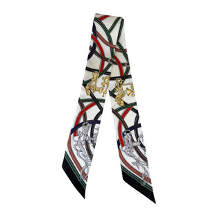 Hermès Multicolour Equestrian Print Silk Twilly Scarf
