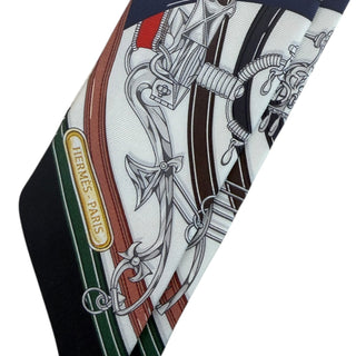 Hermès Multicolour Equestrian Print Silk Twilly Scarf