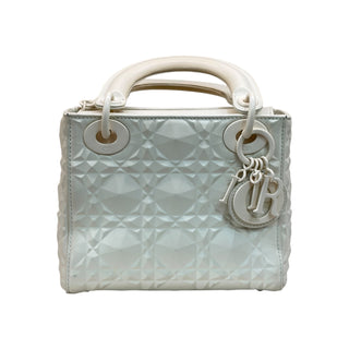 Christian Dior Lady Dior White Geometric Cannage Leather Bag