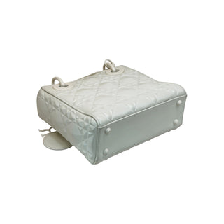 Christian Dior Lady Dior White Geometric Cannage Leather Bag