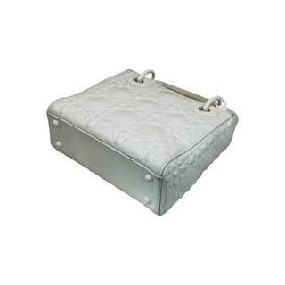 Christian Dior Lady Dior White Geometric Cannage Leather Bag