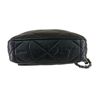 Chanel 19 Black Quilted Leather Flap Bag Mixed Metal Hardware