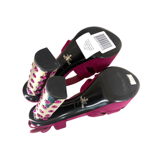Prada Pink Suede Crystal Embellished Platform Sandals