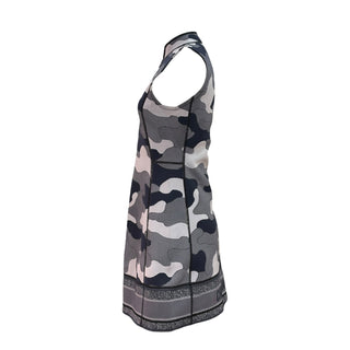 Christian Dior Dark Grey Zip-Front Camouflage Mini Dress