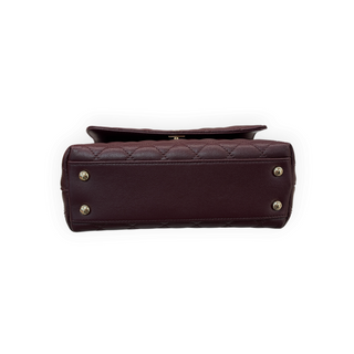 Chanel Burgundy Coco Handle Small Quilted Leather Top Handle Bag