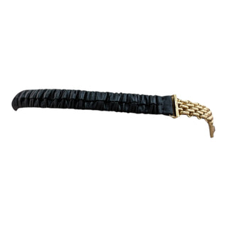 Chanel CC Multi-Chain Belt with Ruched Leather Panel in Black & Gold-Plated