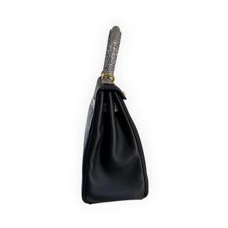 Hermès Black Swift and Ombré Salvator Lizard Touch Kelly 25 Retourné Gold Hardware