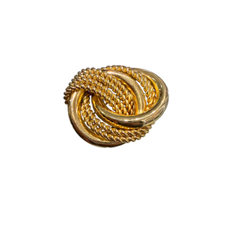 Christian Dior Gold-Tone Vintage Interlocking Knot Rope Brooch