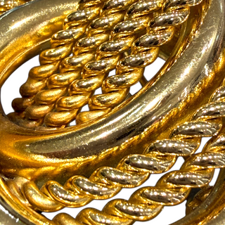Christian Dior Gold-Tone Vintage Interlocking Knot Rope Brooch