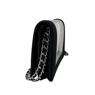 Chanel Mirror Mosaic Velvet Flap Bag Black Silver