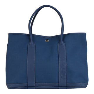 Hermès Bleu de Prusse Canvas Garden Party 36 Tote Bag