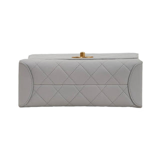 Chanel Grey Lambskin Leather Ghw Treddy CC Trendy Bag