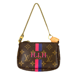 Louis Vuitton Brown Monogram Canvas Custom Initials Mini Pochette