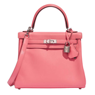 Hermès Kelly 25 Rose Azalée Swift Leather With Palladium Hardware