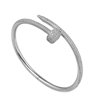Cartier 18K White Gold Classic Juste un Clou Diamond Bracelet