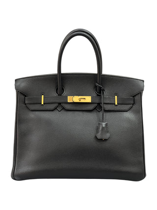 Hermes Black Birkin 35 Ardennes Leather With GHW