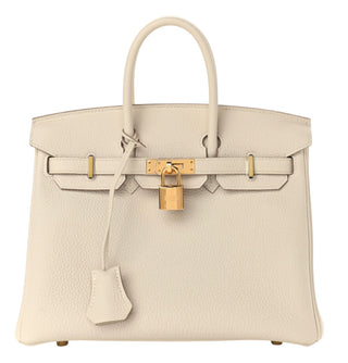Hermès Birkin 25 Craie Retourne Togo Leather In GHW