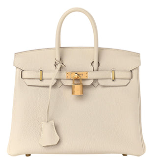 Hermès Birkin 25 Craie Retourne Togo Leather In GHW