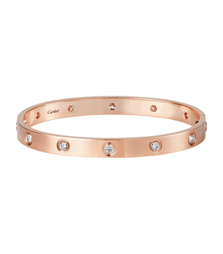 Cartier Love 18ct Rose Gold & 10 Brilliant-Cut Diamond Bracelet