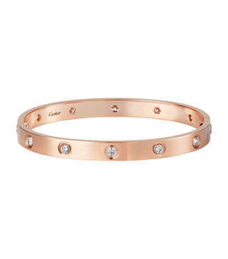 Cartier Love 18ct Rose Gold & 10 Brilliant-Cut Diamond Bracelet