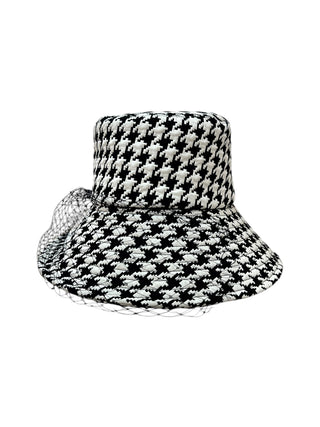 Christian Dior Black & White Montaigne Large Brim Bucket Hat With Veil