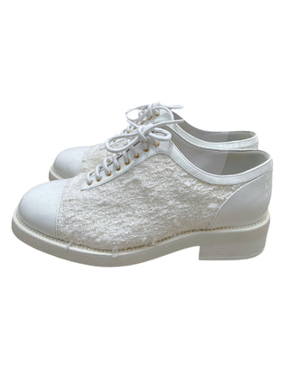 Chanel White Lace Heritage Sneakers