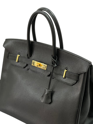 Hermes Black Birkin 35 Ardennes Leather With GHW