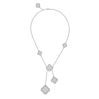 Van Cleef & Arpels Magic 6 Motifs 18K White Gold Diamond Alhambra Necklace