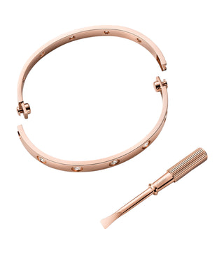 Cartier Love 18ct Rose Gold & 10 Brilliant-Cut Diamond Bracelet