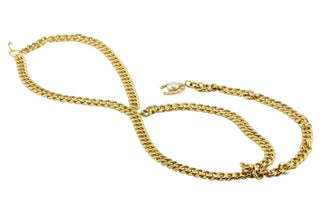 Chanel Gold Horseshoe Faux Pearl Medallion Heavy Chain Belt/Necklace
