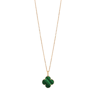 Van Cleef & Arpels 18K Yellow Gold 1 Motif Magic Alhambra Malachite Necklace