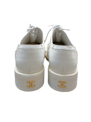 Chanel White Lace Heritage Sneakers