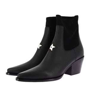 Christian Dior Black Leather Star Boots