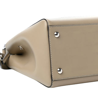 Fendi Vitello Baltico Dolce DotCom Satchel In Dove Grey & Poppy